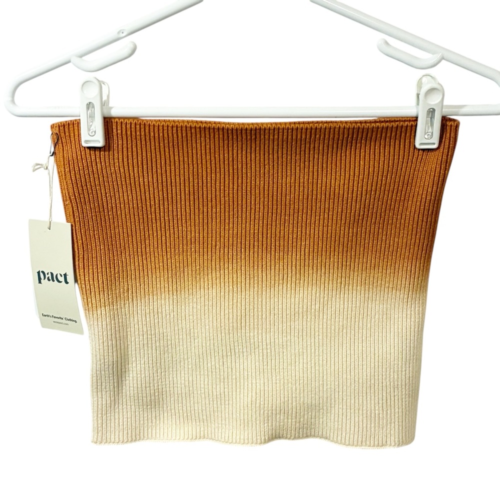 Pact Brown White Tie Dyed Ribbed Neck‎ Gator Scarf Multi Purpose NEW